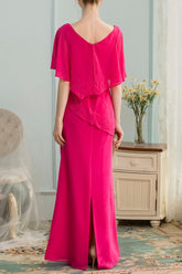 A-Linie Langes Chiffon Brautjungfernkleid mit Strass